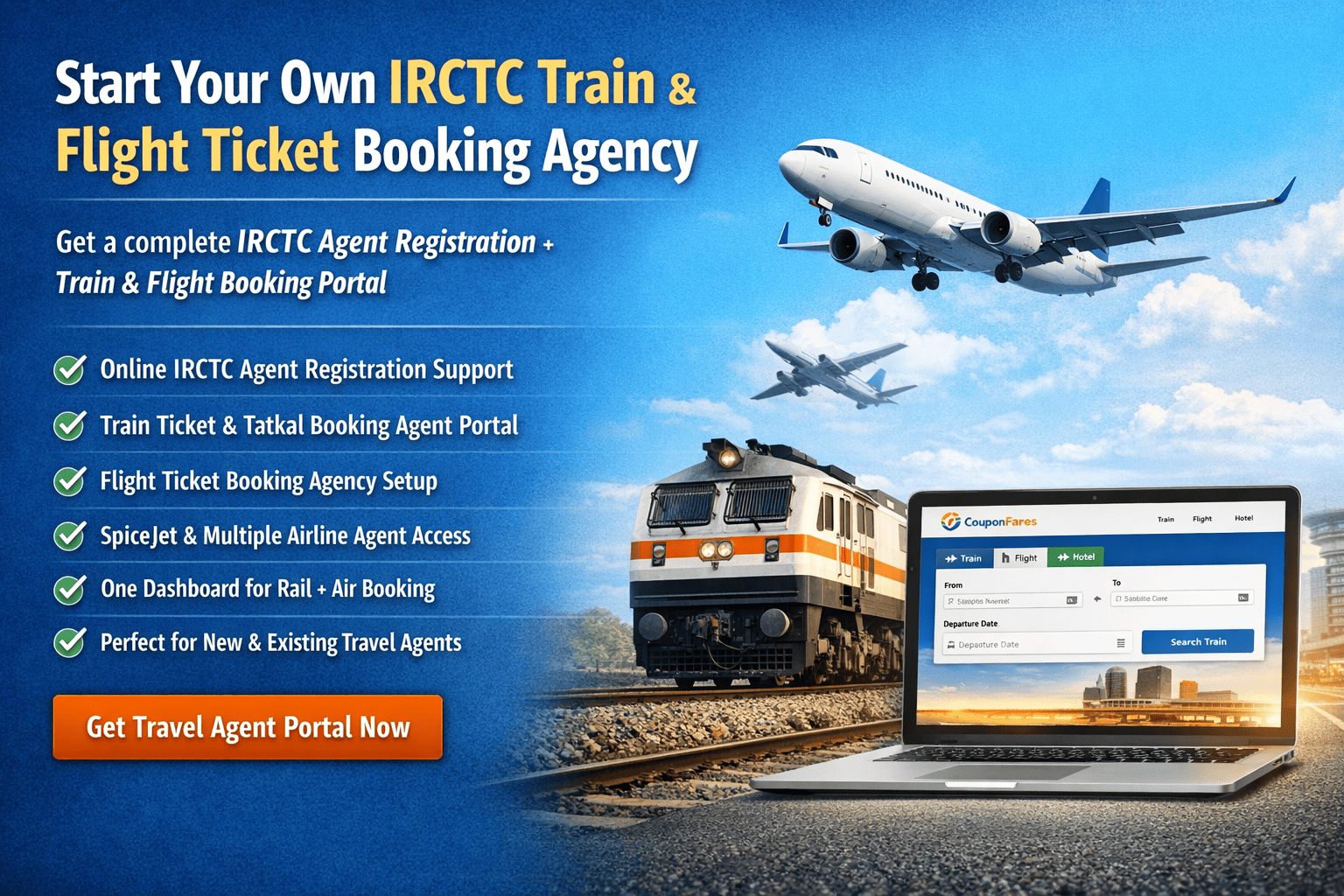 IRCTC Agent Registration Online | Train & Flight Ticket Booking Agent Portal – CouponFares